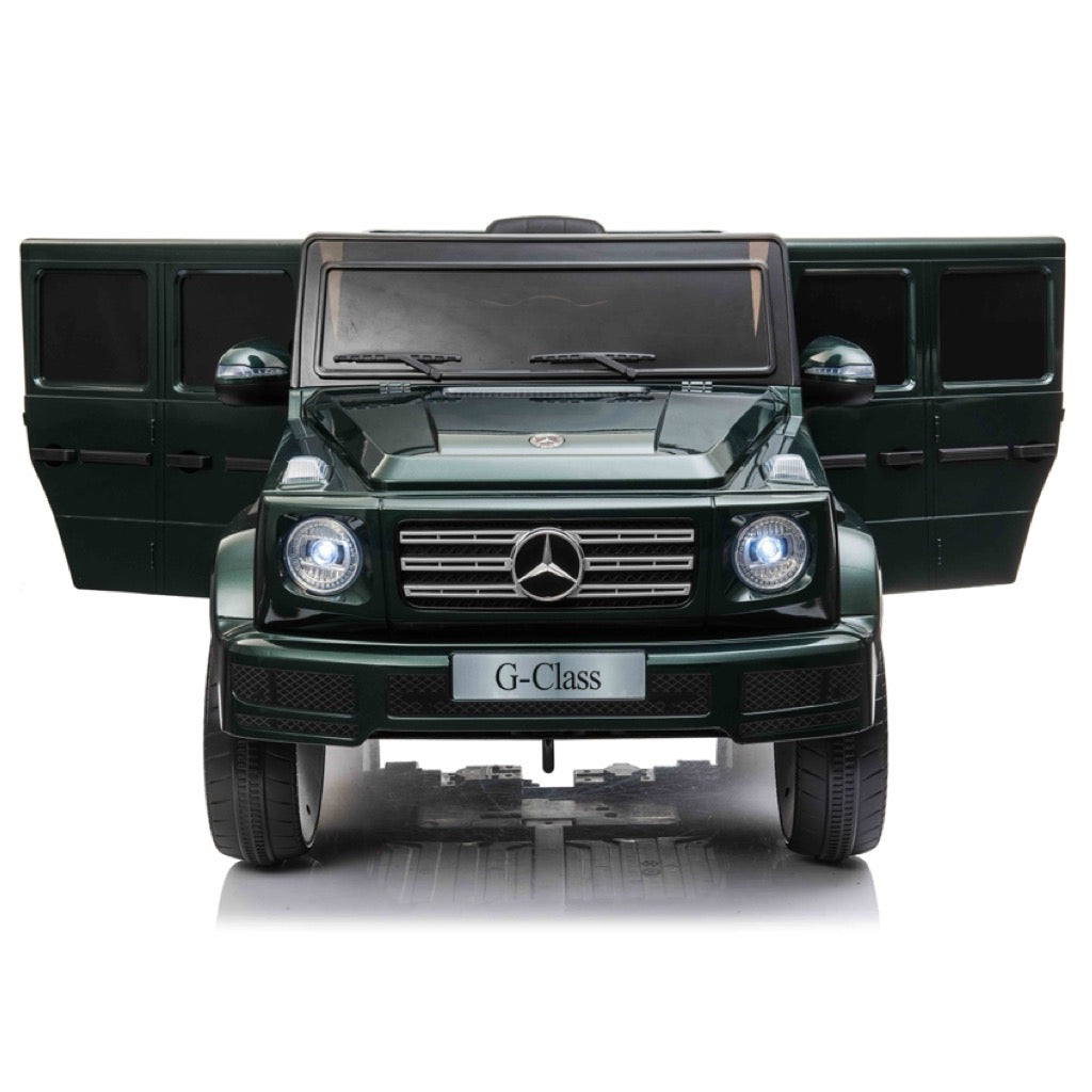 Licensed Mercedes G500 12v Ride on Car SUV with Remote - Dark Green - With High Doors