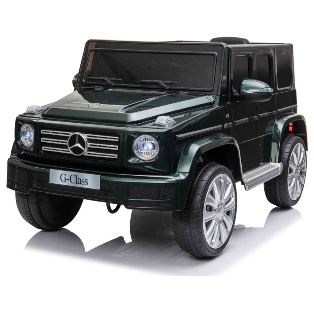 Licensed Mercedes G500 12v Ride on Car SUV with Remote - Dark Green - With High Doors