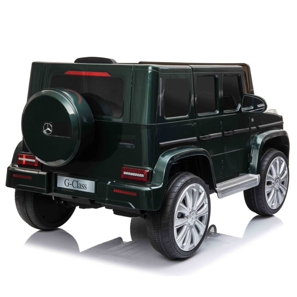 Licensed Mercedes G500 12v Ride on Car SUV with Remote - Dark Green - With High Doors