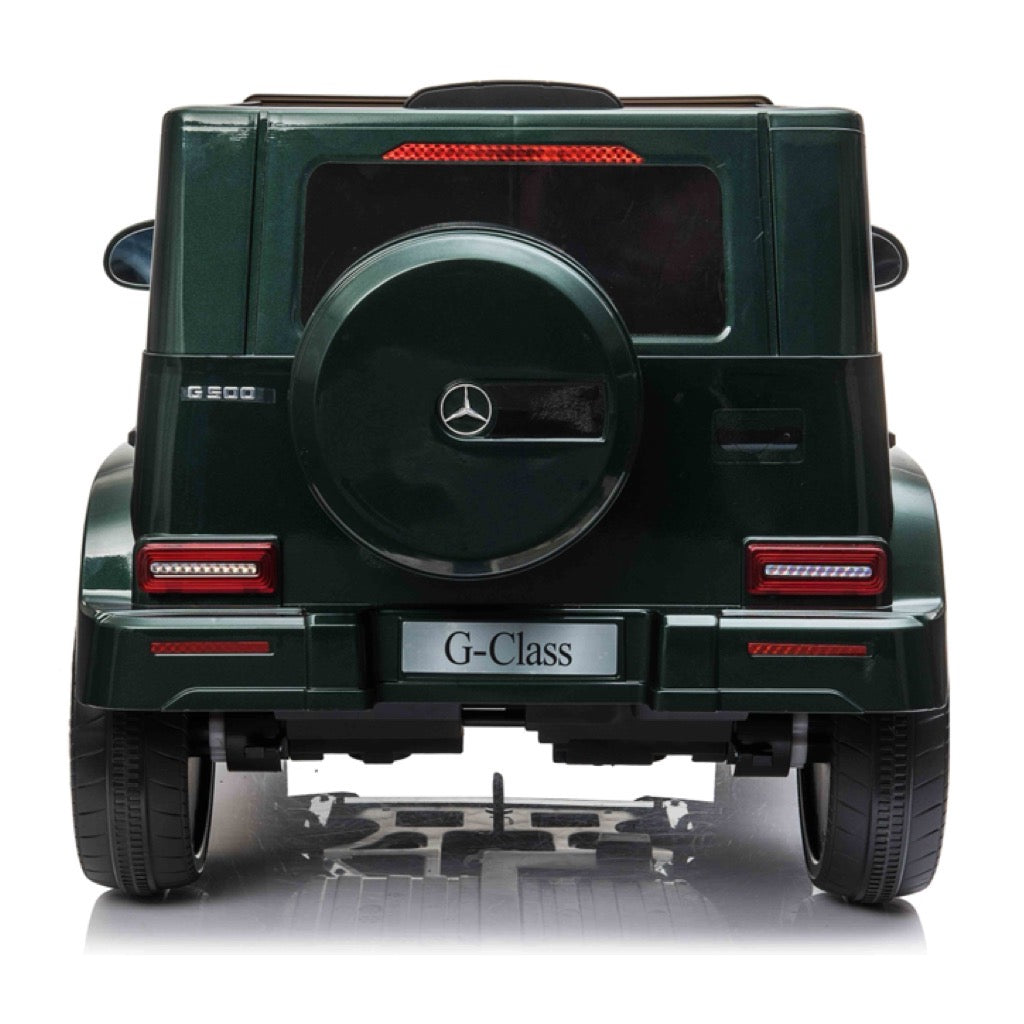 Licensed Mercedes G500 12v Ride on Car SUV with Remote - Dark Green - With High Doors