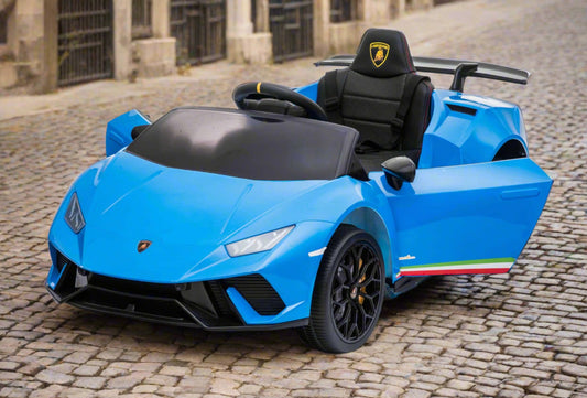 Licensed Lamborghini Huracan 12V Kids Ride on Car With Remote - Blue
